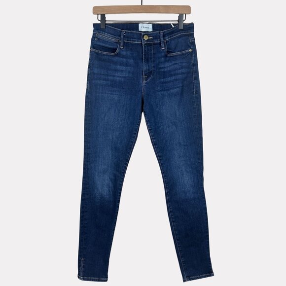 Frame Le High Skinny Jeans Womens 29 Blue Split Ankle Five Pocket - Picture 1 of 12